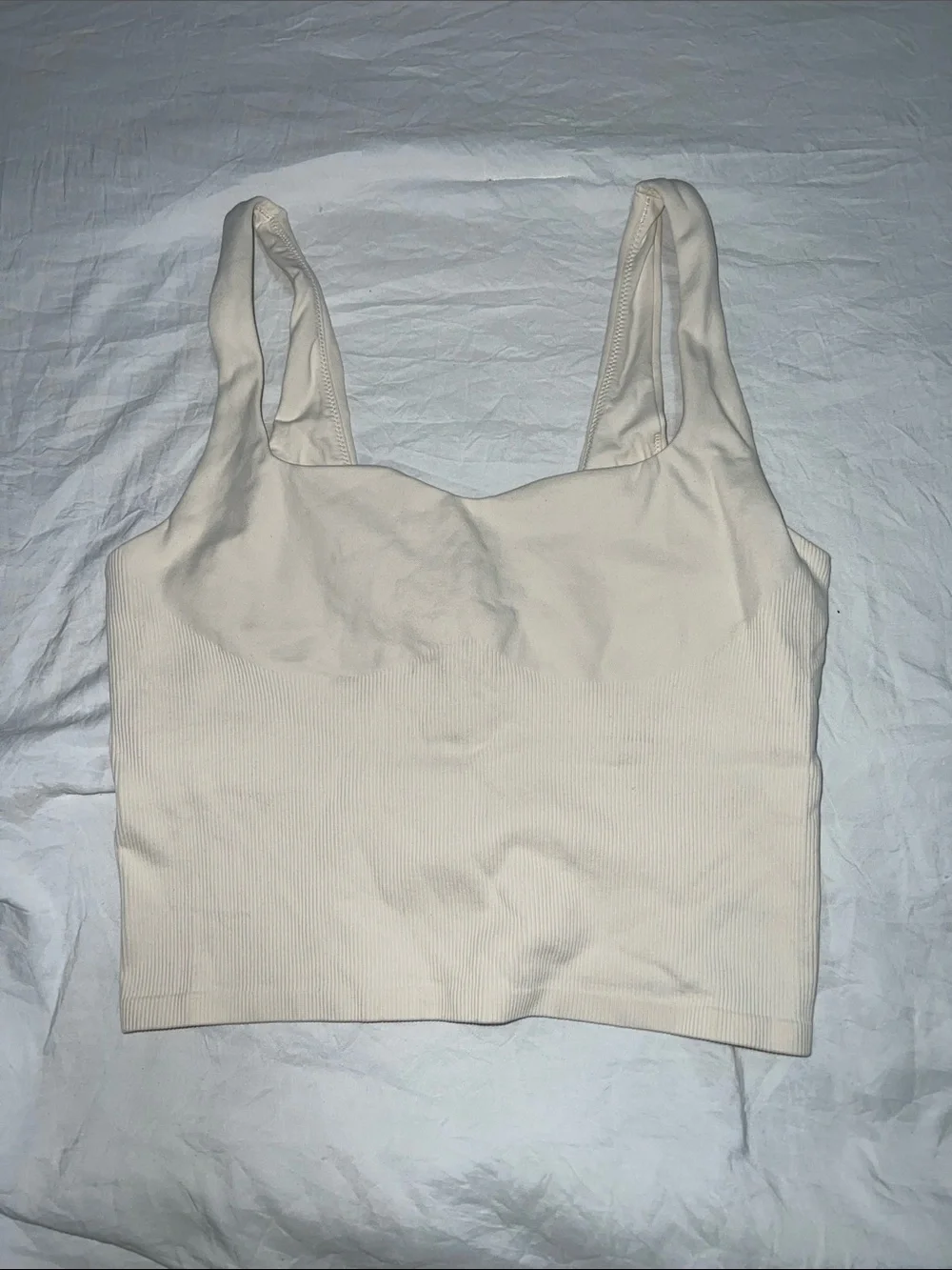 PINK Victoria's Secret Ribbed Tank Top in Cream - Picture 1 of 4